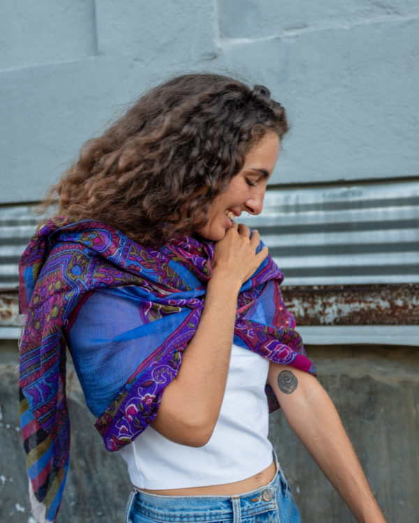 Foulard Coton & Soie - Purple Rain – Image 6